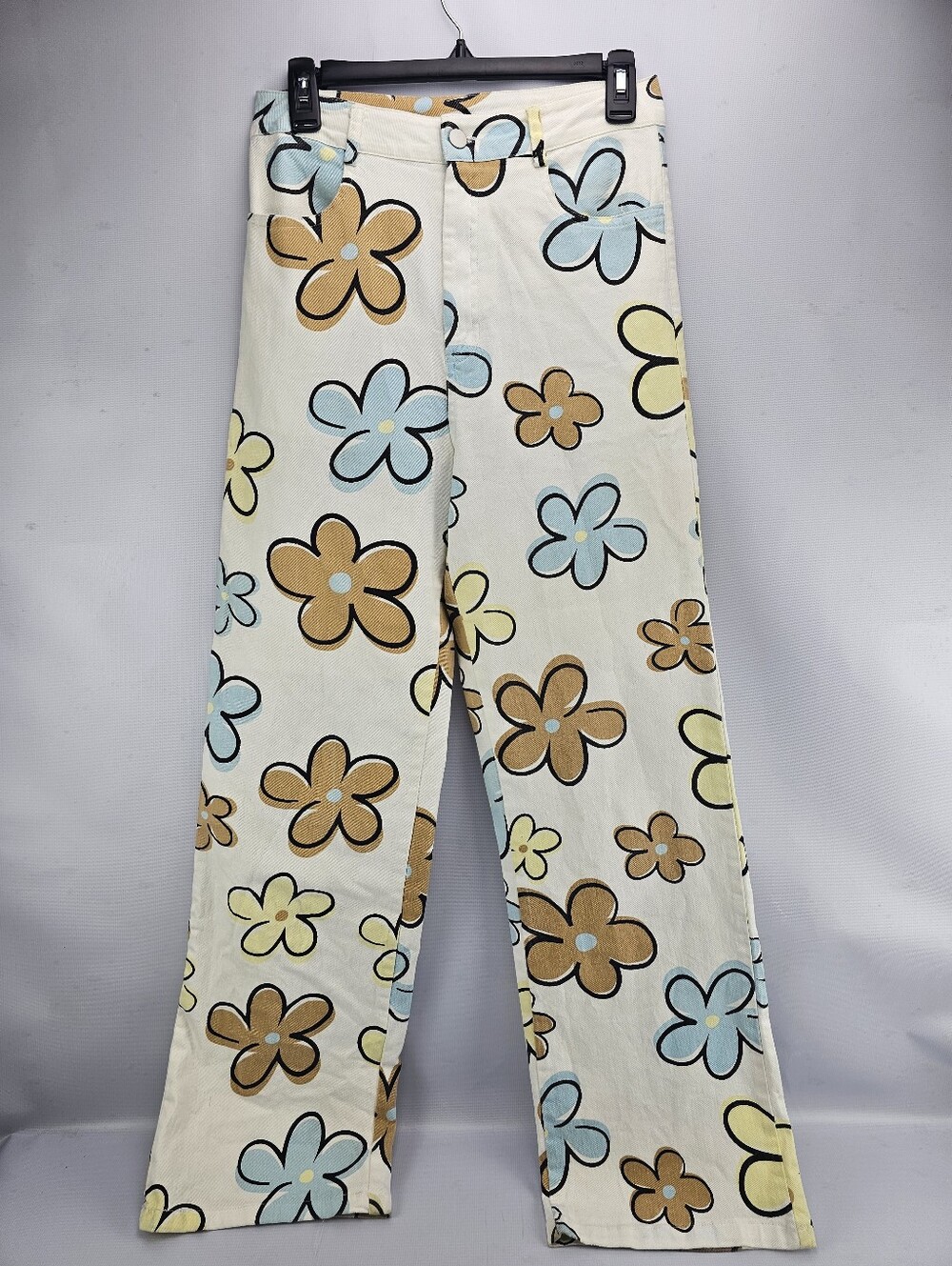 Bailey Rose "Have Some Fun Pant" High-waisted, Wide-leg Retro Floral Women Small